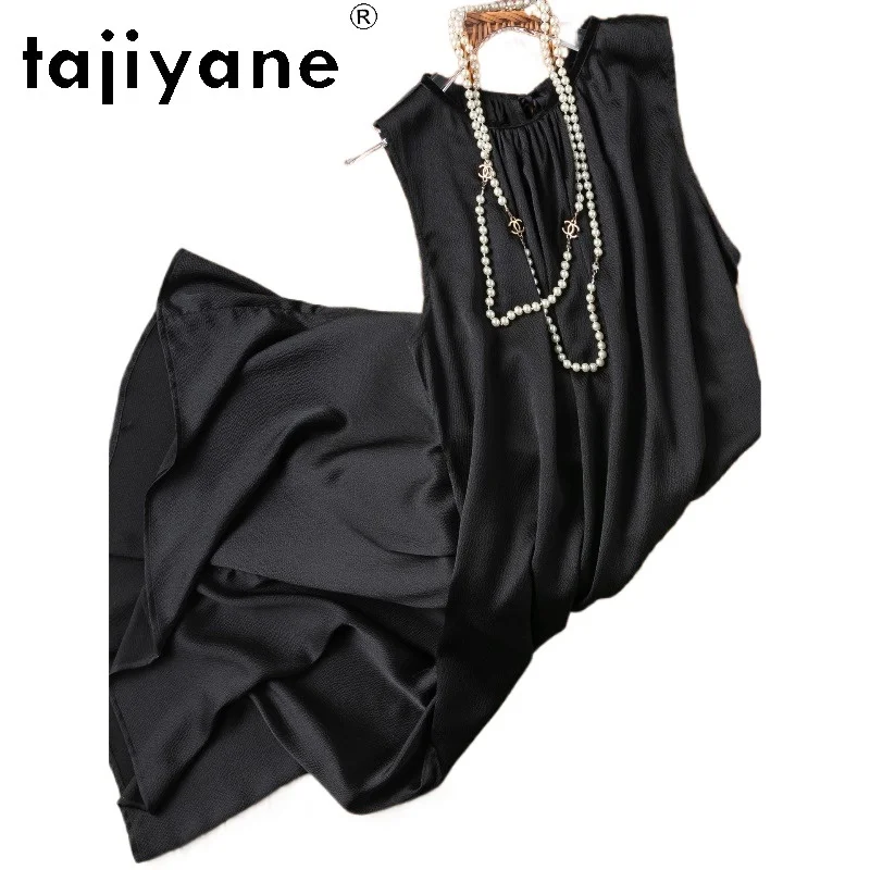 TAJIYANE 20MM 93% Mulberry Silk Tank Dress Woman Elegant Black Pearl Satin Dresses Sleeveless Casual Frocks 2026 Summer Clothes
TAJIYANE 20MM 93% Mulberry Silk Tank Dress Woman Elegant Black Pearl Satin Dresses Sleeveless Casual Frocks 2026 Summer Clothes