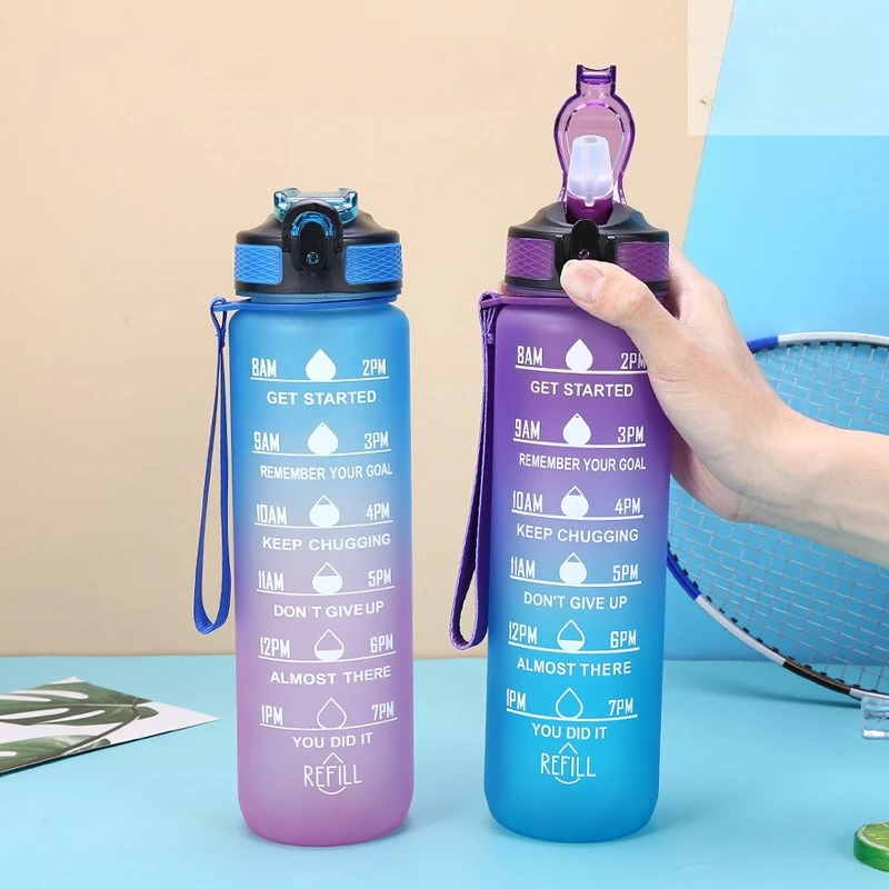 New Plastic Water Cup 1000ml Portable Frosted Water Bottle Gradient Color Water Cup Outdoor Sports Drinkware Drinking Bottle
New Plastic Water Cup 1000ml Portable Frosted Water Bottle Gradient Color Water Cup Outdoor Sports Drinkware Drinking Bottle