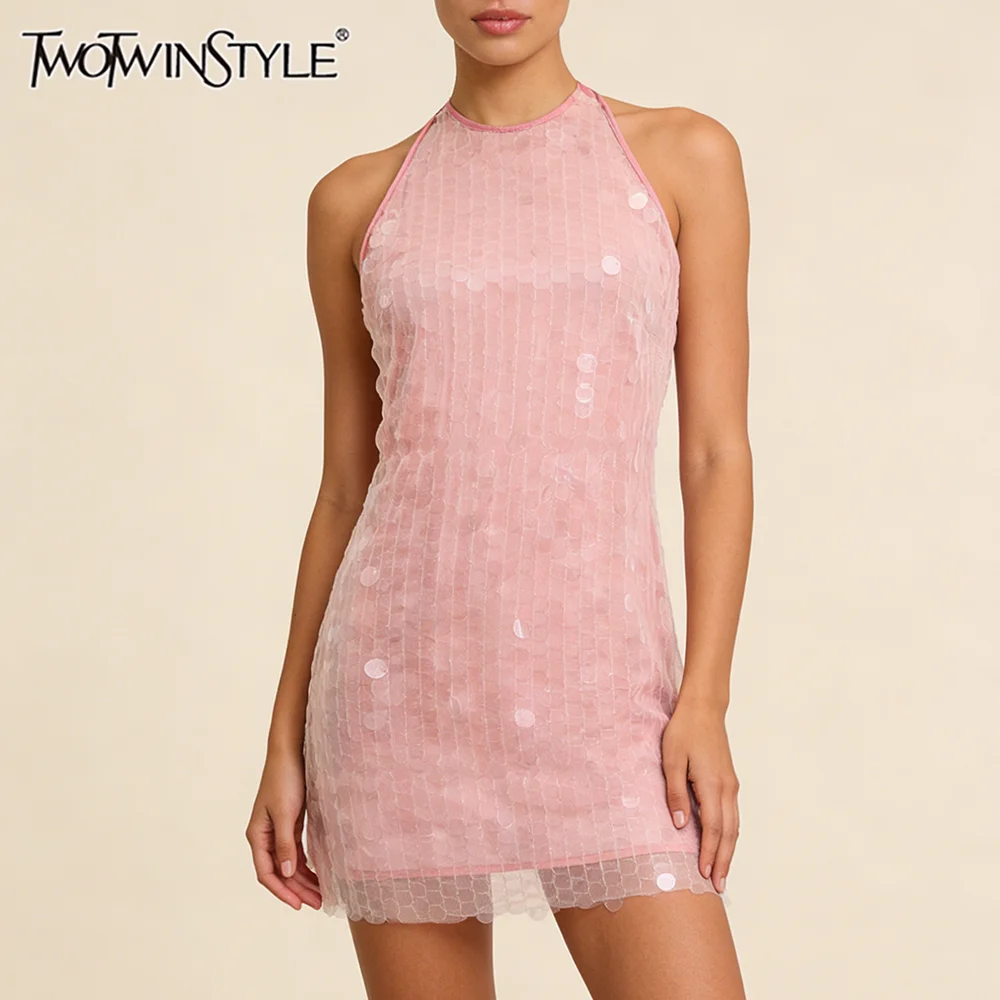 Сексуальные розовые мини-платья TWOTWINSTYLE с вырезом халтер и блестящими пайетками, с открытой спиной, для женщин, для вечеринок и дней рождения
Сексуальные розовые мини-платья TWOTWINSTYLE с вырезом халтер и блестящими пайетками, с открытой спиной, для женщин, для вечеринок и дней рождения