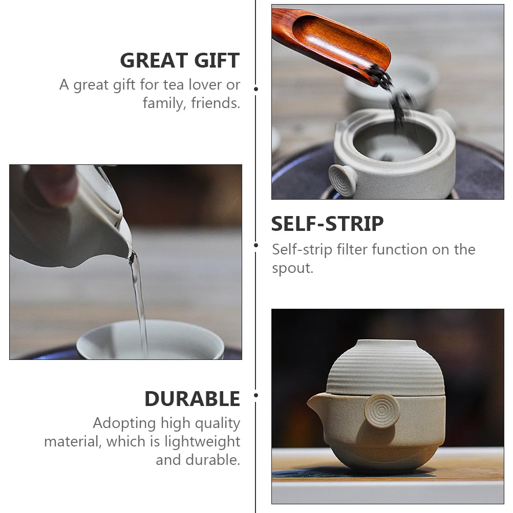 1Set Portable Clay Kung Fu Tea Set Small Pottery Teapot Outdoor Travel Kit Tea Cup Self-Strip Filter Elegant Vintage Texture
1Set Portable Clay Kung Fu Tea Set Small Pottery Teapot Outdoor Travel Kit Tea Cup Self-Strip Filter Elegant Vintage Texture