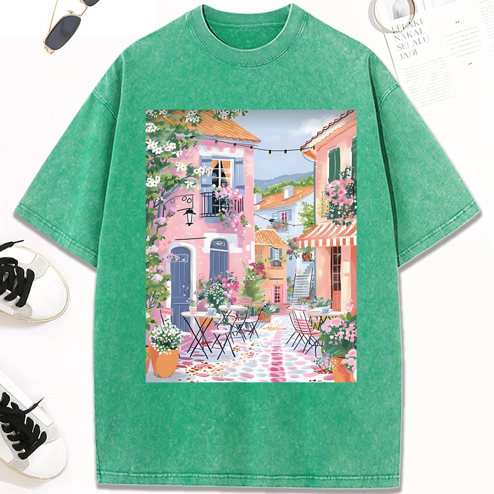 Beautiful Coffee Shop Scenery Print Women Washed T-Shirt Trendy Crewneck Tee Shirt Hip Hop Casual Clothes Cotton Short Sleeve
Beautiful Coffee Shop Scenery Print Women Washed T-Shirt Trendy Crewneck Tee Shirt Hip Hop Casual Clothes Cotton Short Sleeve