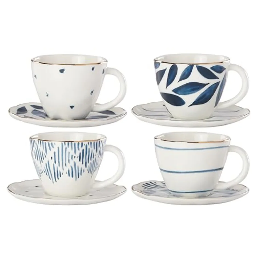 Porcelain Blue Bay 4-Piece Espresso Cup and Saucer Set 2.45 LB
Porcelain Blue Bay 4-Piece Espresso Cup and Saucer Set 2.45 LB