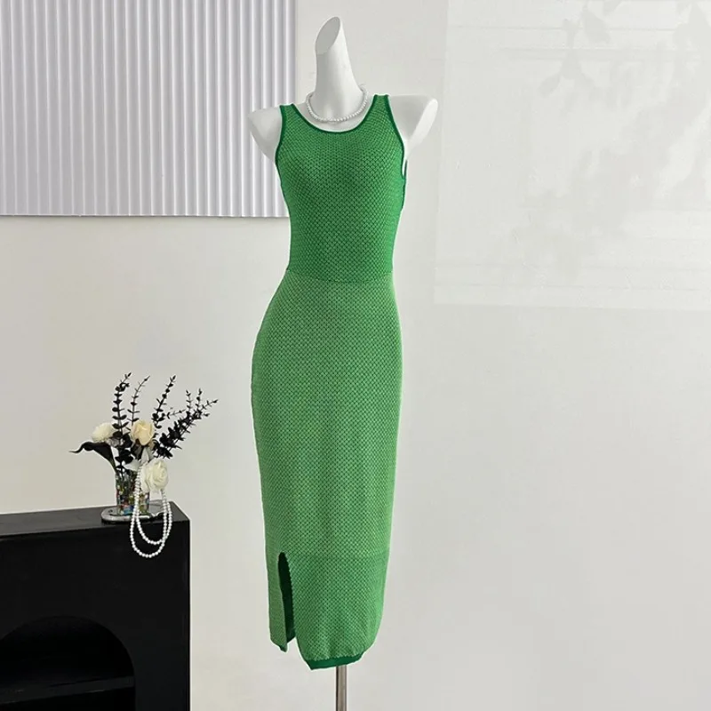 Summer New Women Knitted Backless Beach Long Dress Fashion Sexy O-Neck Slim-fit Backless Waist Hip Split Dress Elegant Vestidos
Summer New Women Knitted Backless Beach Long Dress Fashion Sexy O-Neck Slim-fit Backless Waist Hip Split Dress Elegant Vestidos