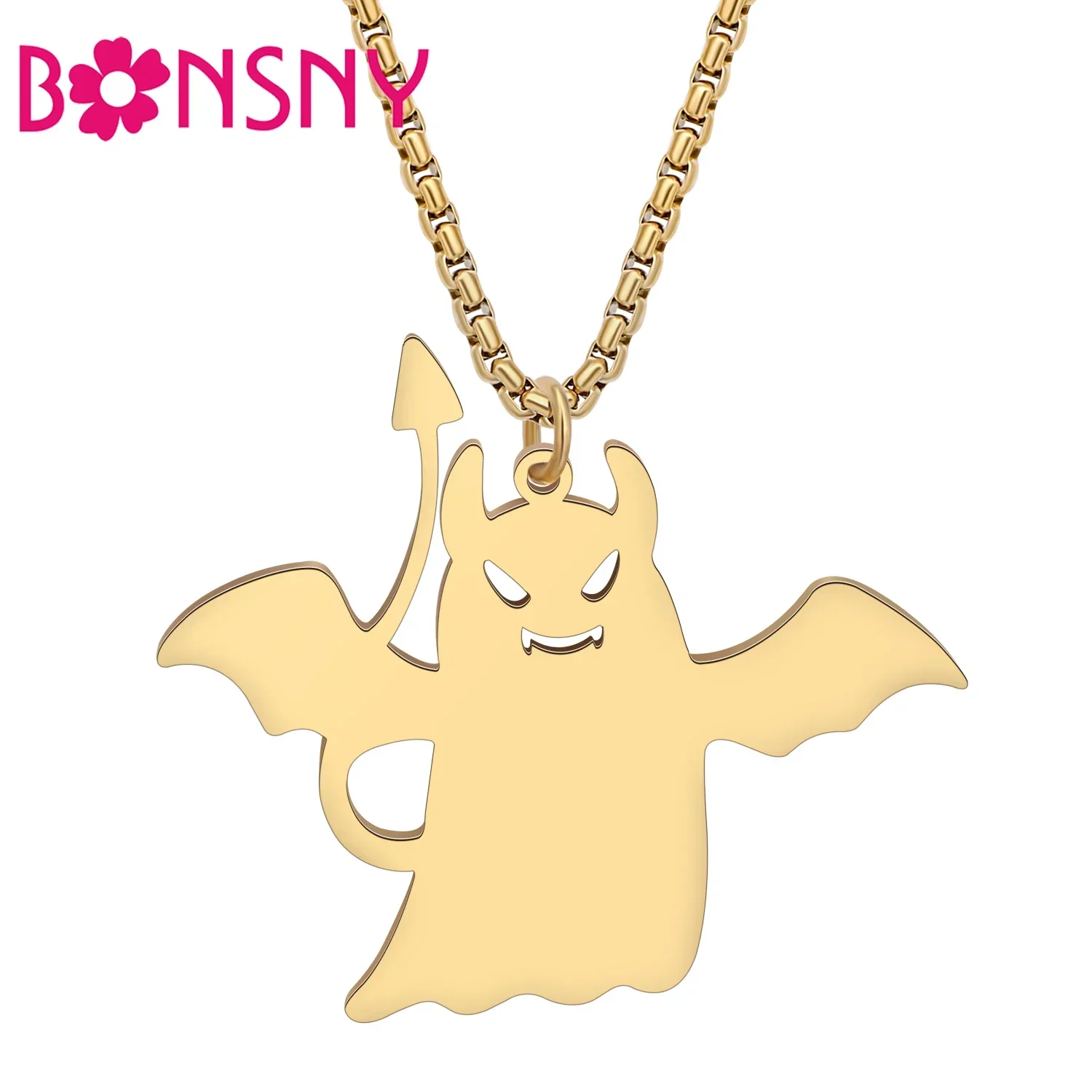BONSNY ожерелье из нержавеющей стали с героями мультфильмов на Хэллоуин, злой призрак, демон, кулон, ювелирные изделия, подарки для женщин, девочек, детей, вечерние украшения
BONSNY ожерелье из нержавеющей стали с героями мультфильмов на Хэллоуин, злой призрак, демон, кулон, ювелирные изделия, подарки для женщин, девочек, детей, вечерние украшения
