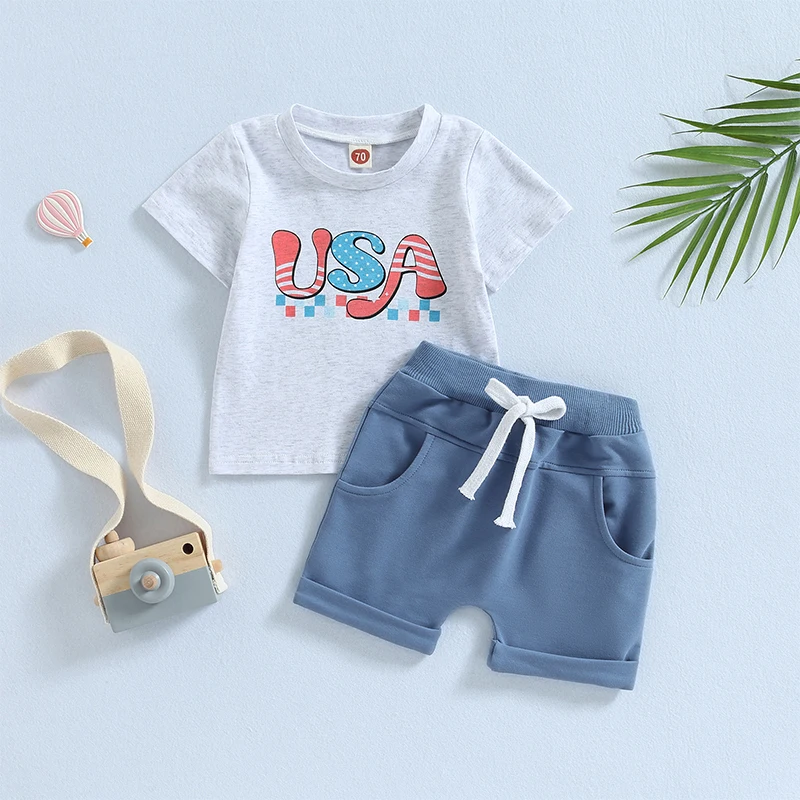 Toddler Boys 2-Piece Outfit Short Sleeve Dinosaur Print Tee with Elastic Waist Shorts Summer Set for Kids
Toddler Boys 2-Piece Outfit Short Sleeve Dinosaur Print Tee with Elastic Waist Shorts Summer Set for Kids