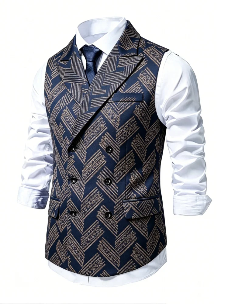 Mens Stylish Slim Fit Waistcoat Luxury Baroque Design Double Breasted Jacquard Vest Retro Prom
Mens Stylish Slim Fit Waistcoat Luxury Baroque Design Double Breasted Jacquard Vest Retro Prom