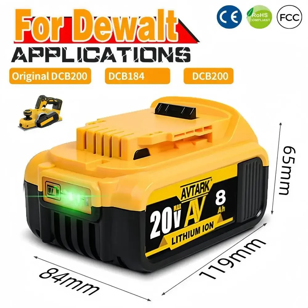 Новейшая батарея и зарядное устройство DCB200 20 в 8000 мАч для Dewalt 18 в DCB184 DCB200 DCB182 DCB180 DCB181 DCB182 DCB201 инструменты, аккумулятор
Новейшая батарея и зарядное устройство DCB200 20 в 8000 мАч для Dewalt 18 в DCB184 DCB200 DCB182 DCB180 DCB181 DCB182 DCB201 инструменты, аккумулятор