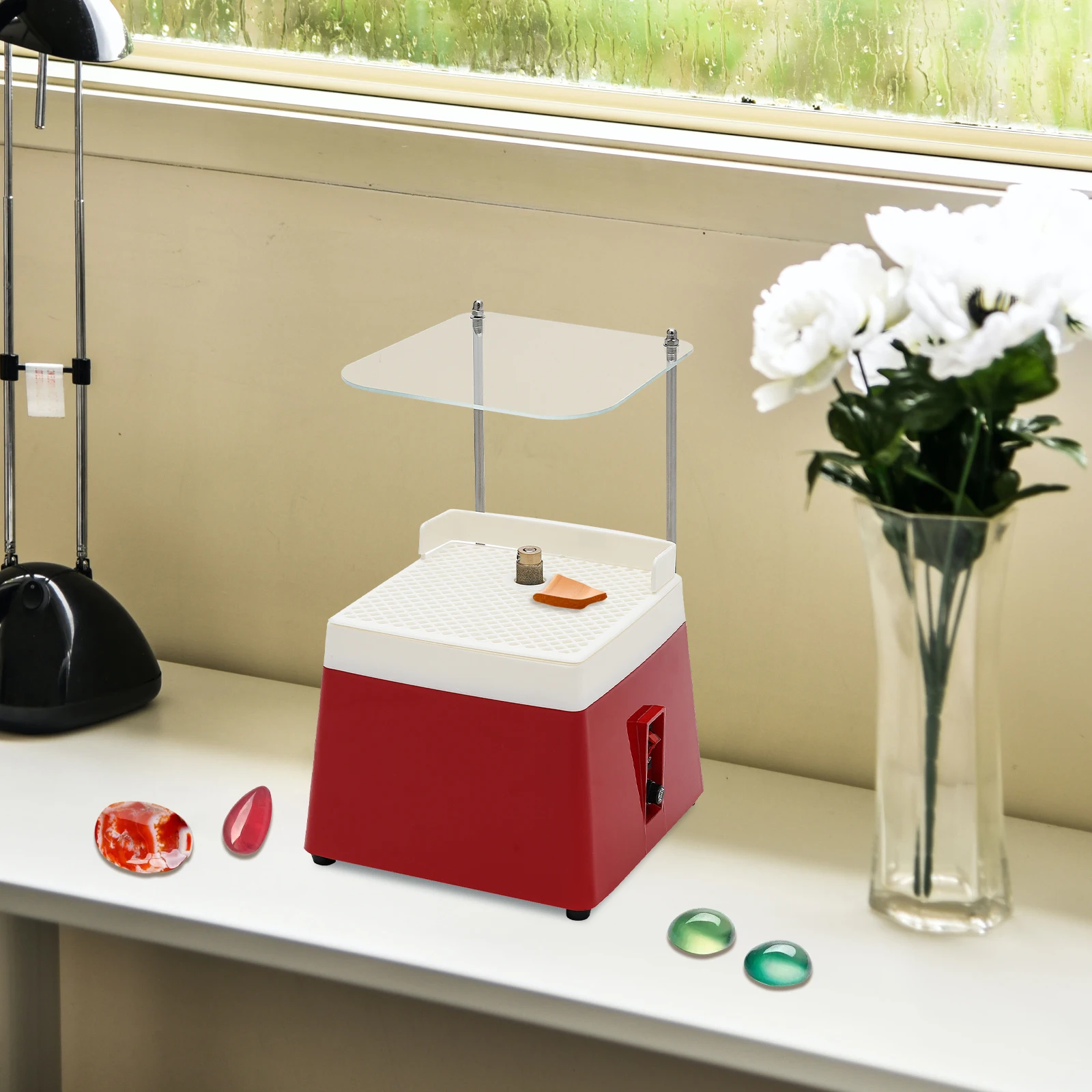 Red Stained Glass Grinder Machine with Water Feed, Diamond Grinding Head for Glass Ceramic Stone DIY, 65W 220V
Red Stained Glass Grinder Machine with Water Feed, Diamond Grinding Head for Glass Ceramic Stone DIY, 65W 220V