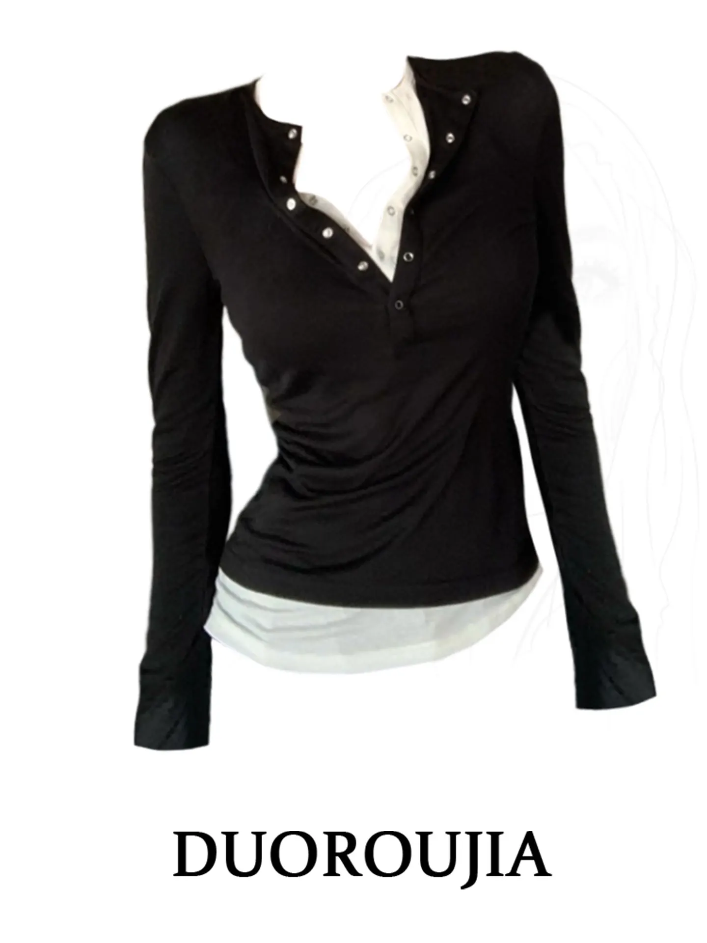 plus Size American Style Splice Long Sleeve T-Shirt Women's Inner Wear Spring New Style Casual Slim Fit High Waist Rivet Element
plus Size American Style Splice Long Sleeve T-Shirt Women's Inner Wear Spring New Style Casual Slim Fit High Waist Rivet Element