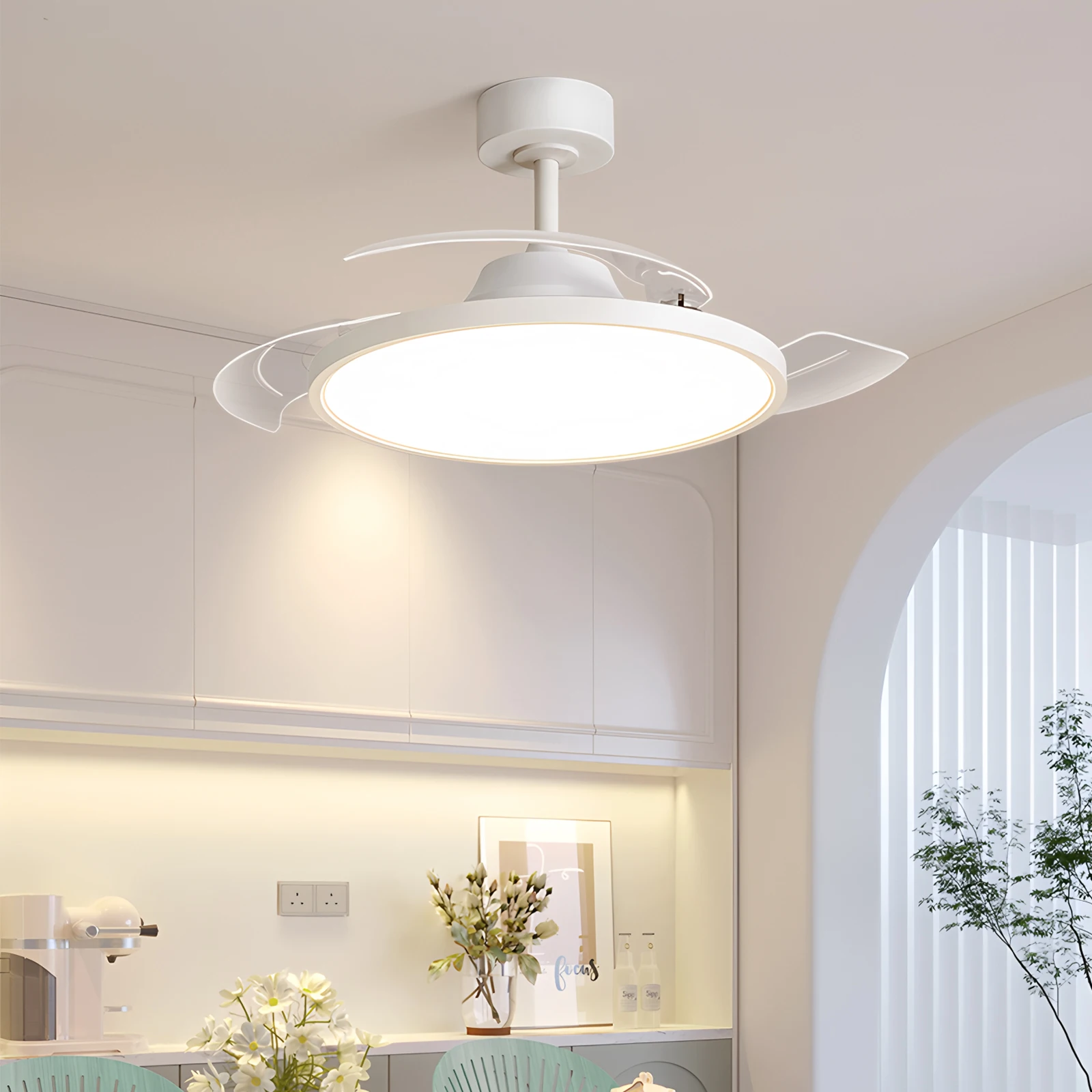 Smart Invisible Ceiling Fans 6th Gear Wind Speed Retractable Fan Blades LED Fan Light Bedroom Restaurant Home Ceiling Lamp Fan
Smart Invisible Ceiling Fans 6th Gear Wind Speed Retractable Fan Blades LED Fan Light Bedroom Restaurant Home Ceiling Lamp Fan