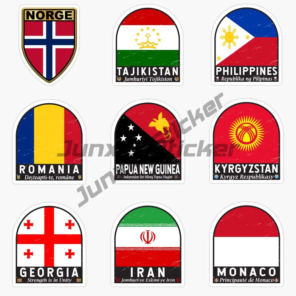 MONACO NORGE PAPUA NEW GUINEA IRAN GEORGIA ROMANIA TAJIKISTAN PHILIPPINES KYRGYZSTAN Shield Flag Car Sticker Vinyl Self Adhesive
MONACO NORGE PAPUA NEW GUINEA IRAN GEORGIA ROMANIA TAJIKISTAN PHILIPPINES KYRGYZSTAN Shield Flag Car Sticker Vinyl Self Adhesive