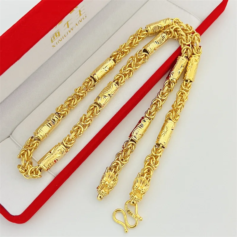 9999 24K real gold jewelry cylindrical fabric faucet men and women necklace cylindrical twist chain
9999 24K real gold jewelry cylindrical fabric faucet men and women necklace cylindrical twist chain