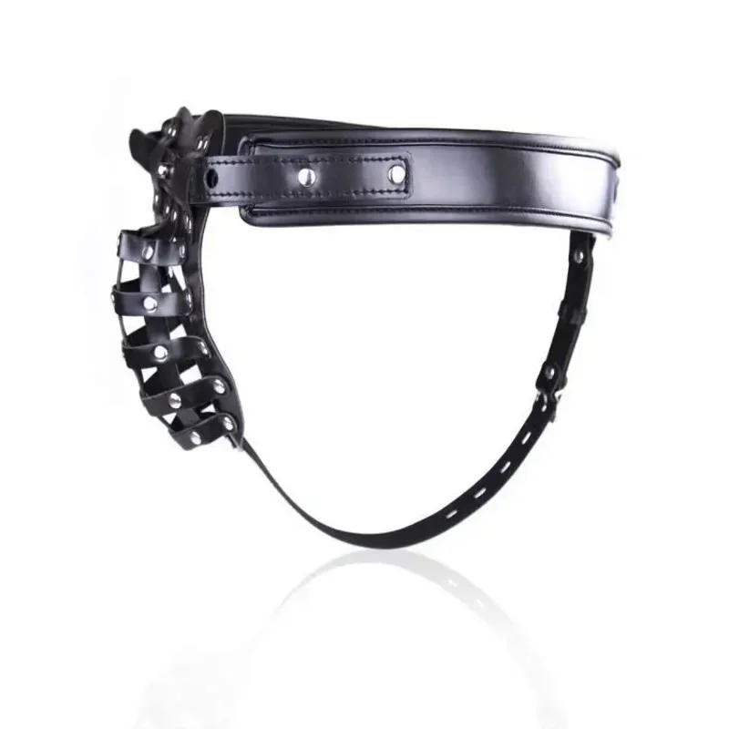 2025 New Male Metal Studs And Mesh Crotch Cage G-String Thong Faux Leather Strappy Lockable Waist Harness Brief Underwear skeif1
2025 New Male Metal Studs And Mesh Crotch Cage G-String Thong Faux Leather Strappy Lockable Waist Harness Brief Underwear skeif1