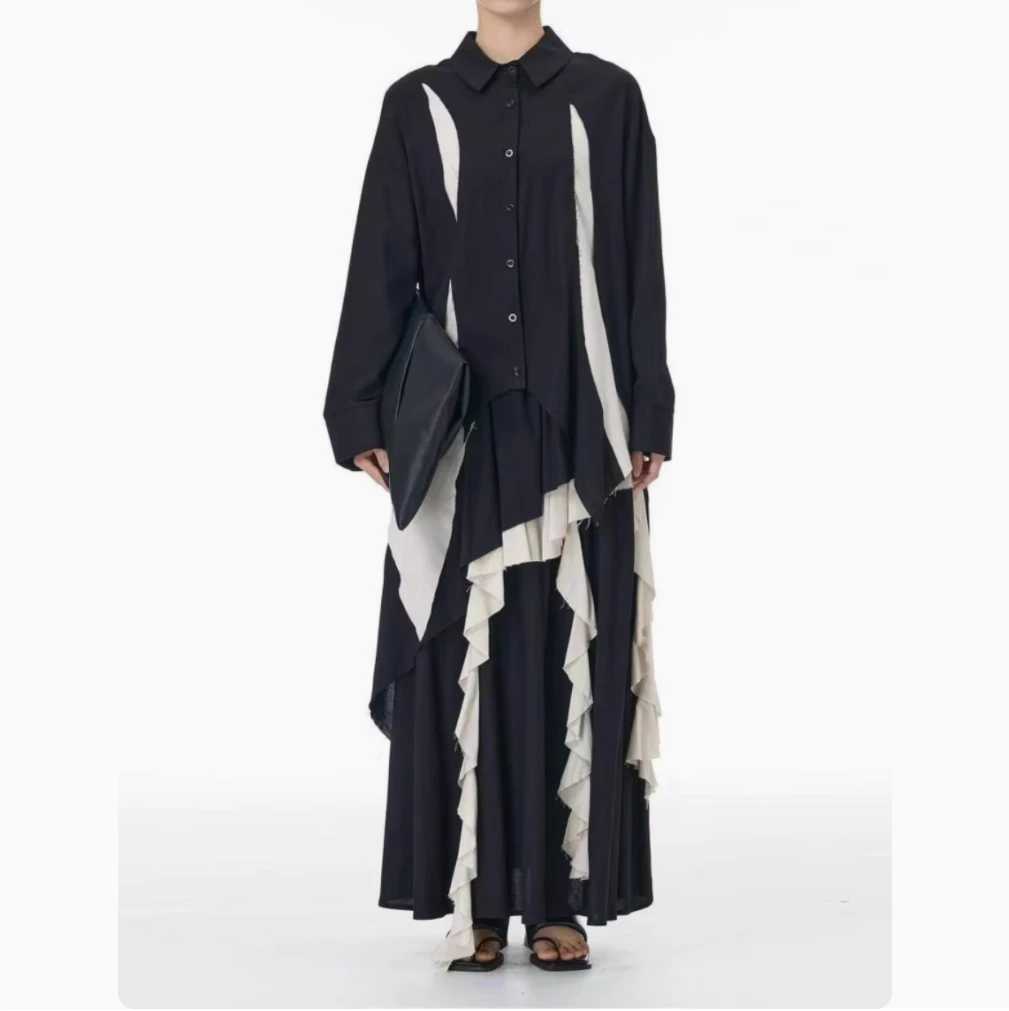 SuperAen 2025 Spring New Simple Lace Spliced Striped Shirt Women's Long-sleeved Design Fashion Loose Casual Shirts
SuperAen 2025 Spring New Simple Lace Spliced Striped Shirt Women's Long-sleeved Design Fashion Loose Casual Shirts