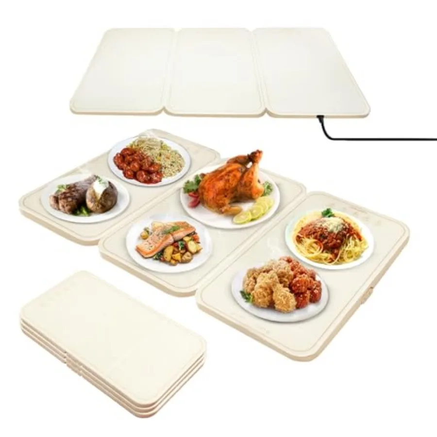 Electric Warming Tray - Portable Warming Plate with Timer Heating and Child Locks Control Feature - Electric Heating Pad for Pa
Electric Warming Tray - Portable Warming Plate with Timer Heating and Child Locks Control Feature - Electric Heating Pad for Pa
