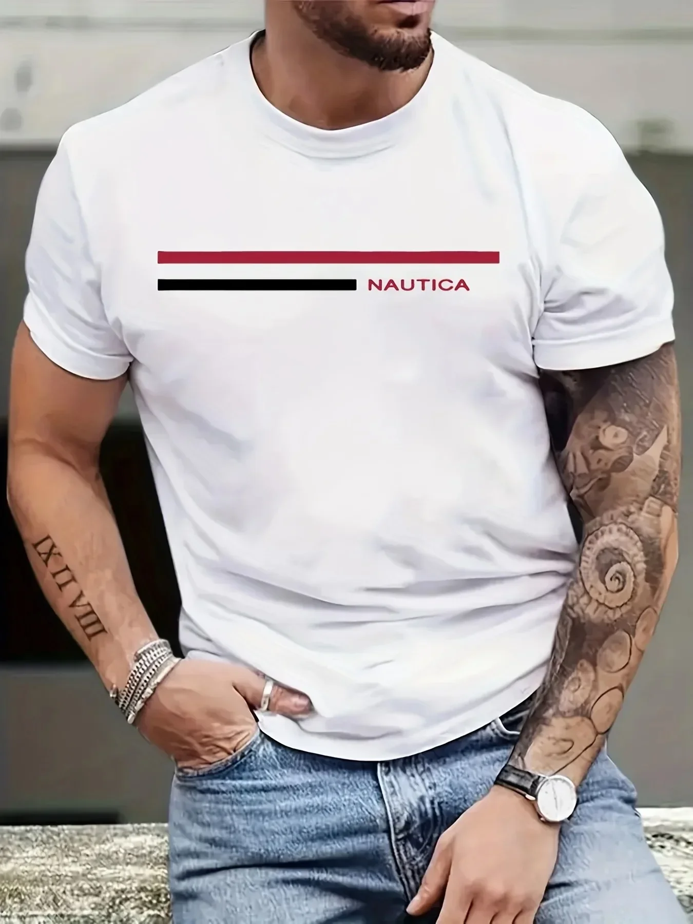 Fashion 3D Stripe Letter Print T Shirt For Men Summer Breathable Short Sleeve Loose T-shirt Casual O-neck Sports Tops Streetwear
Fashion 3D Stripe Letter Print T Shirt For Men Summer Breathable Short Sleeve Loose T-shirt Casual O-neck Sports Tops Streetwear