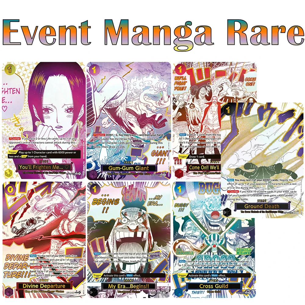 Anime OPCG Collection Cards Event Manga Rare Gum-Gum Giant Divine Departure Gross Guild Frighten Me High Quality Gold Stamping
Anime OPCG Collection Cards Event Manga Rare Gum-Gum Giant Divine Departure Gross Guild Frighten Me High Quality Gold Stamping