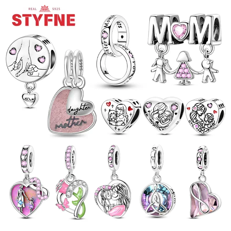 Silver 925 Mother's Day Thanks & Forever Love Mon Charms Pink Heart-shaped Charms Beads Fit Bracelets DIY Exquisite Jewelry Gift
Silver 925 Mother's Day Thanks & Forever Love Mon Charms Pink Heart-shaped Charms Beads Fit Bracelets DIY Exquisite Jewelry Gift