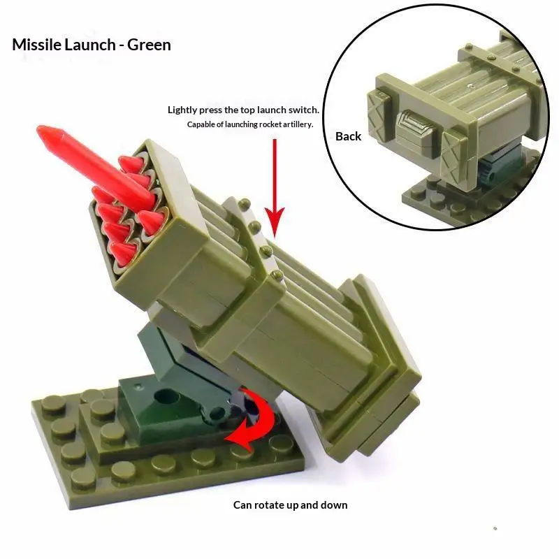 2024 Missile Launch Launcher Bricks Building Kit Military Figures Model Set Creative STEM Toy for Kids Learning
2024 Missile Launch Launcher Bricks Building Kit Military Figures Model Set Creative STEM Toy for Kids Learning