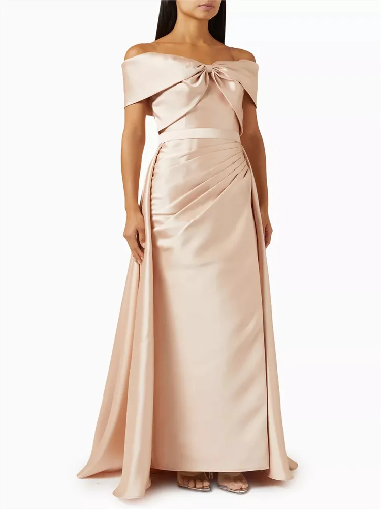 Customized Stunning Pink Bow Pleated Draped Formal Occasion Evening Dress Sleeveless Off-Shoulder Bow Neck Belly Pleated Dress
Customized Stunning Pink Bow Pleated Draped Formal Occasion Evening Dress Sleeveless Off-Shoulder Bow Neck Belly Pleated Dress
