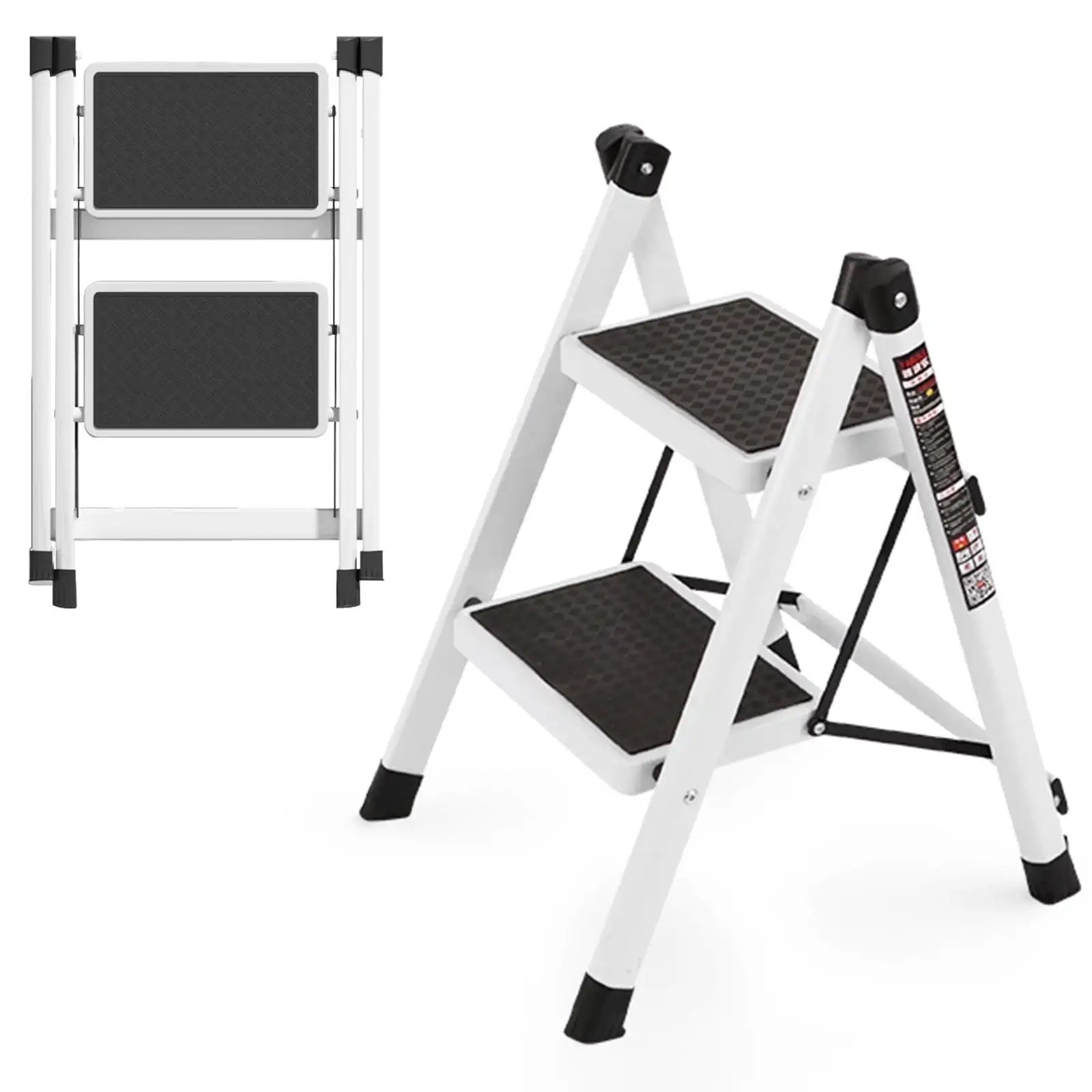 2 Step Ladder, Adult Folding Step Stool, 330 lbs Weight Capacity, Portable Lightweight Sturdy Steel Ladder, Wide Non-slip Steps 
2 Step Ladder, Adult Folding Step Stool, 330 lbs Weight Capacity, Portable Lightweight Sturdy Steel Ladder, Wide Non-slip Steps