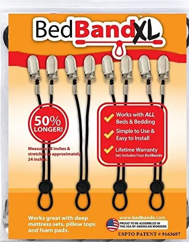 Xl. Not Made In China. Usa Worker Assembled. 50% Longer. Smooth Sheets On Any Bed. Bed Sheet Band, Holder, Gripper, Suspender,
Xl. Not Made In China. Usa Worker Assembled. 50% Longer. Smooth Sheets On Any Bed. Bed Sheet Band, Holder, Gripper, Suspender,