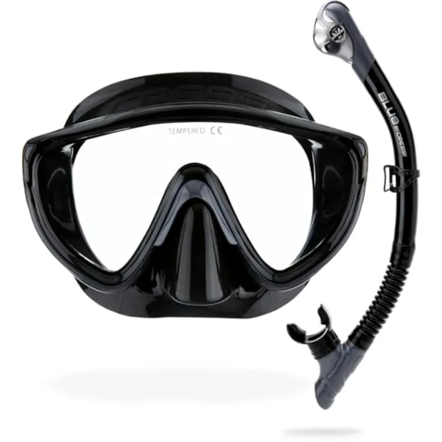 Adult wide view single lens comfortable snorkeling mask dry snorkel for water sports silicone and polycarbonate black with blue
Adult wide view single lens comfortable snorkeling mask dry snorkel for water sports silicone and polycarbonate black with blue