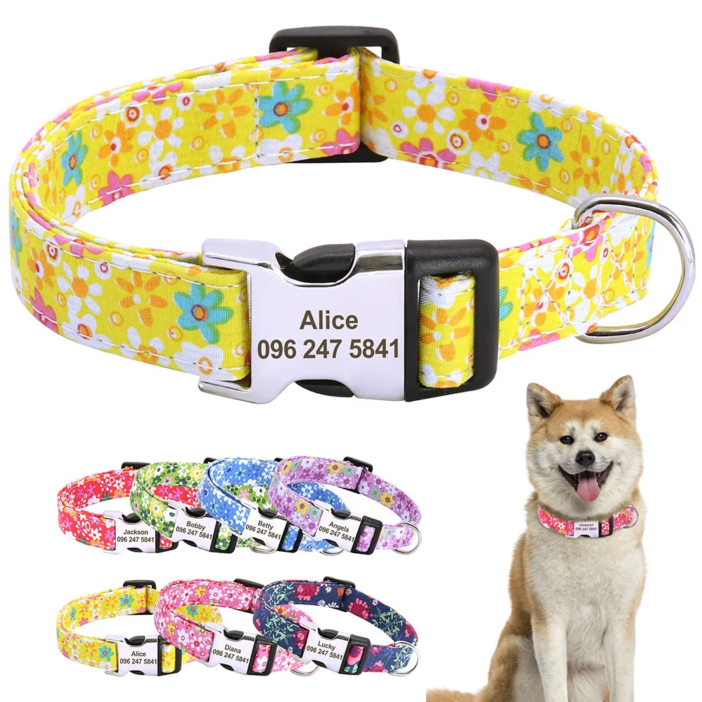 Personalized Dog Collar Nylon Print Pet Collars Free Engraved ID Buckle Anti-lost Custom Dog Collars For Small Medium Large Dogs
Personalized Dog Collar Nylon Print Pet Collars Free Engraved ID Buckle Anti-lost Custom Dog Collars For Small Medium Large Dogs