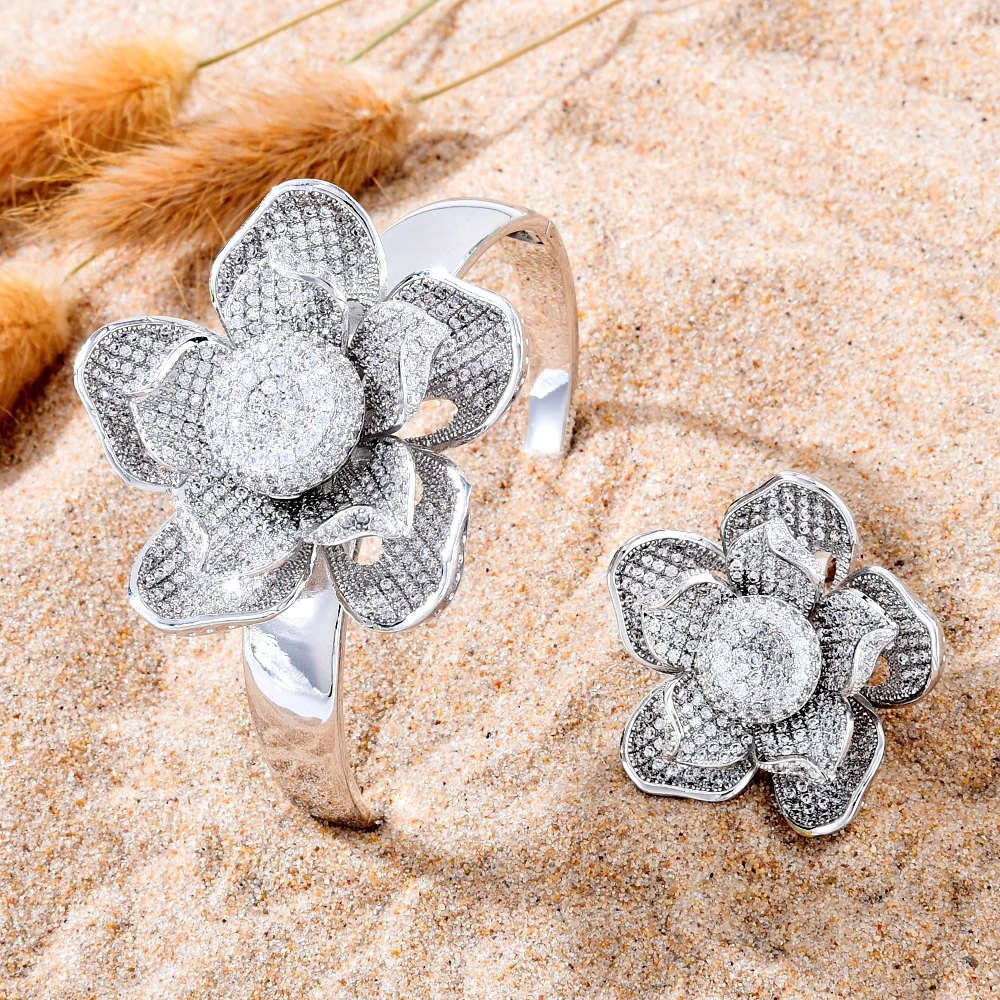 GODKI Super Flowers Leaf Luxury Full Micro Cubic Zirconia Geometry Bangle Ring Sets For Women Wedding Dubai Bridal Jewelry Sets
GODKI Super Flowers Leaf Luxury Full Micro Cubic Zirconia Geometry Bangle Ring Sets For Women Wedding Dubai Bridal Jewelry Sets