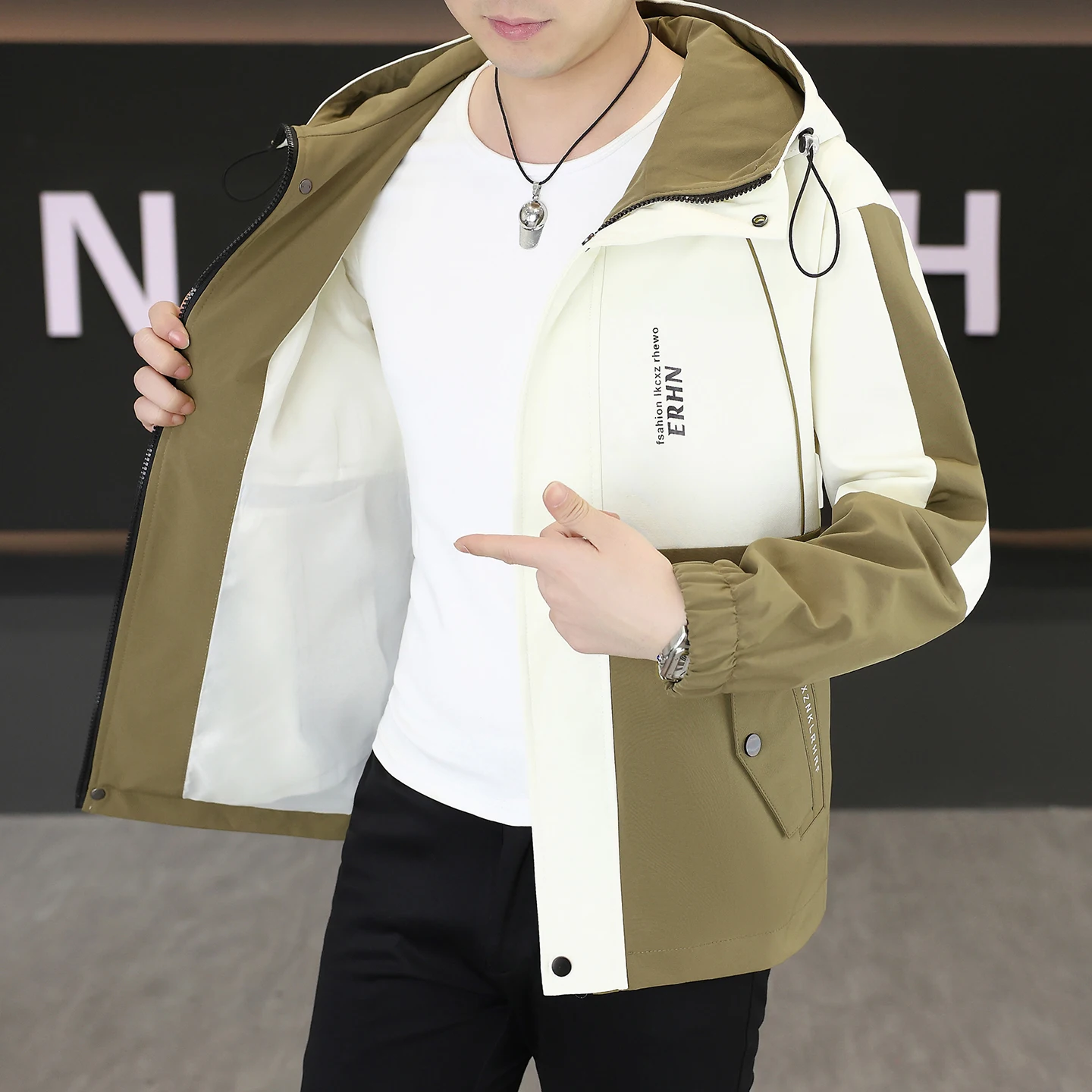 Casual Sli Thin Men's Jaet Spring Autumn New Korean Version Faionable Versatile Coat Polyester Fabric Long Sve Zipper
Casual Sli Thin Men's Jaet Spring Autumn New Korean Version Faionable Versatile Coat Polyester Fabric Long Sve Zipper