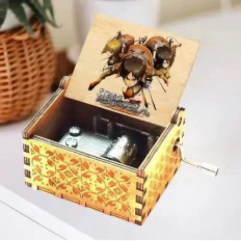 Hand-cranked music box, retro engraving, exquisite painting, attacking giants, the same creative ornament, wooden music box
Hand-cranked music box, retro engraving, exquisite painting, attacking giants, the same creative ornament, wooden music box