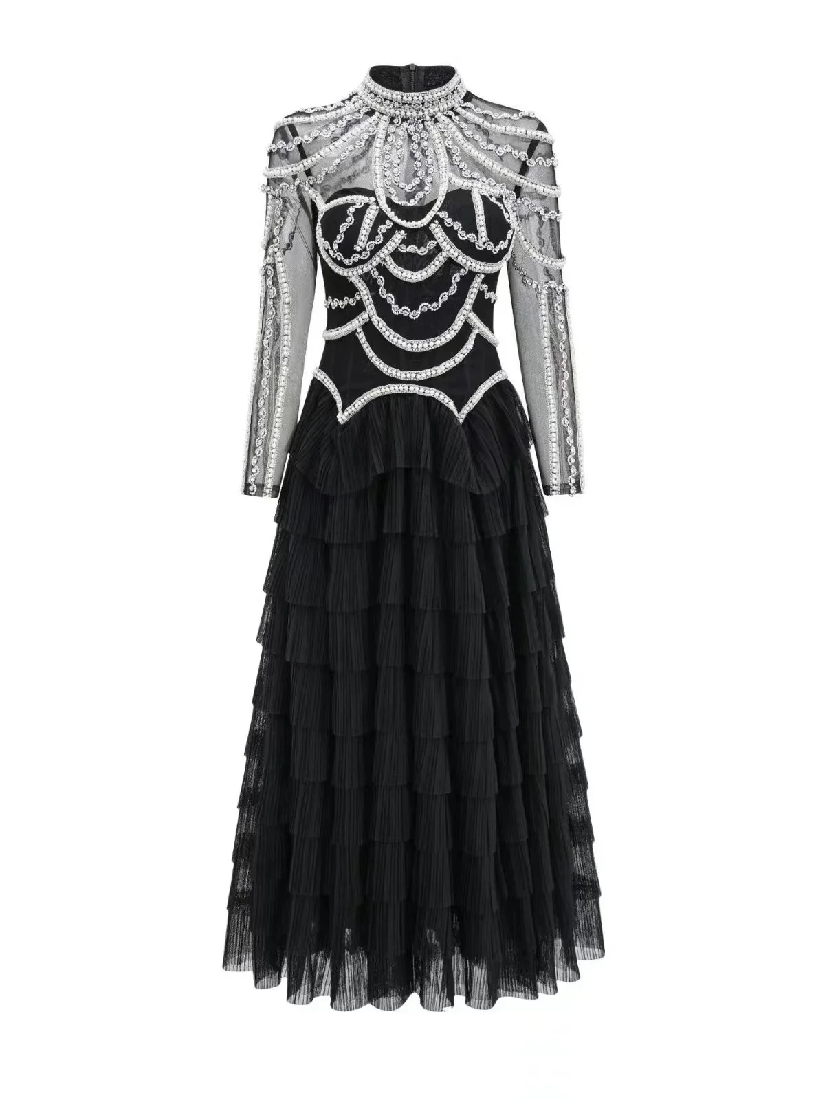 Elegant Red Carpet Evening Party Dress Women Long Sleeve Sexy Shinning Crystal Pearl Beading Ball Gown Long Dress 2024 New Style
Elegant Red Carpet Evening Party Dress Women Long Sleeve Sexy Shinning Crystal Pearl Beading Ball Gown Long Dress 2024 New Style