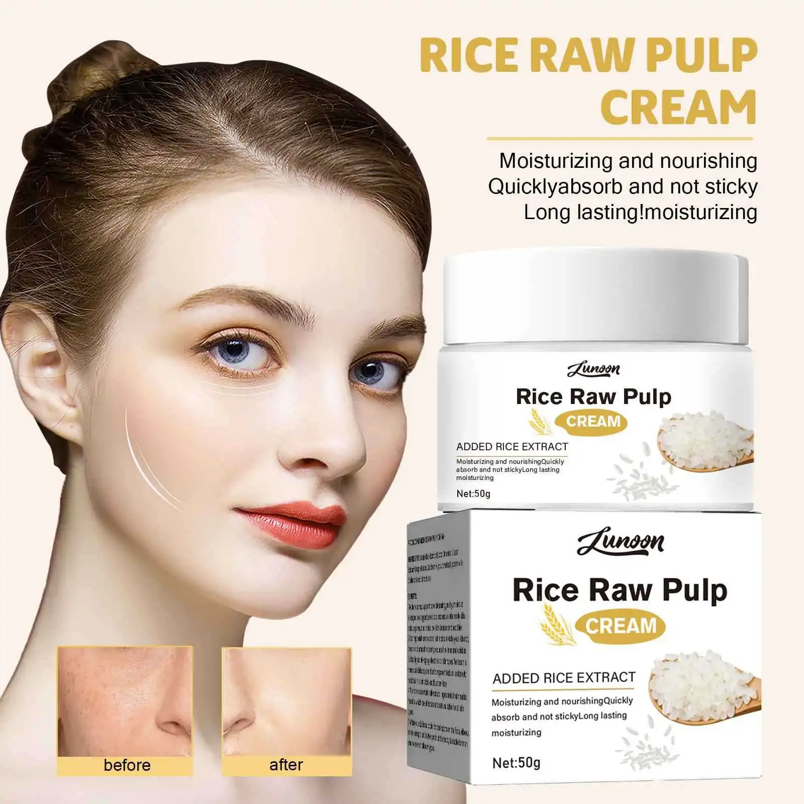Rice Cream Promotes Elasticity Radiance Moisturizes NouriTheshes Locks Moisture Face Lifting Firm Nourishing Repair Collagen 50g
Rice Cream Promotes Elasticity Radiance Moisturizes NouriTheshes Locks Moisture Face Lifting Firm Nourishing Repair Collagen 50g