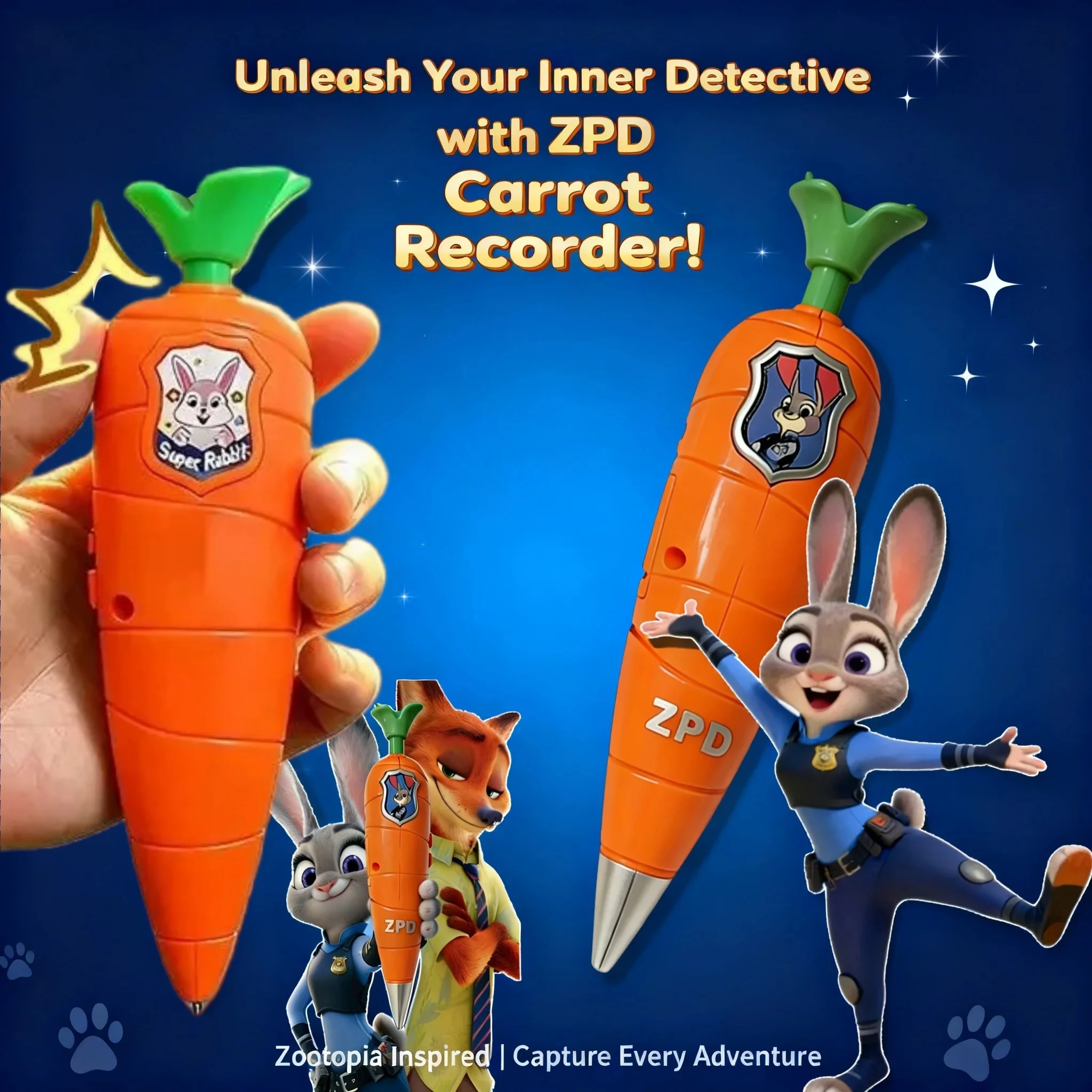 Zootopia 2 Carrot Recorder Pen Judy Style Kids 60s Mini Recorder 2 in 1 Gel Pen Stationery Writing Toy Gift for Children Student
Zootopia 2 Carrot Recorder Pen Judy Style Kids 60s Mini Recorder 2 in 1 Gel Pen Stationery Writing Toy Gift for Children Student
