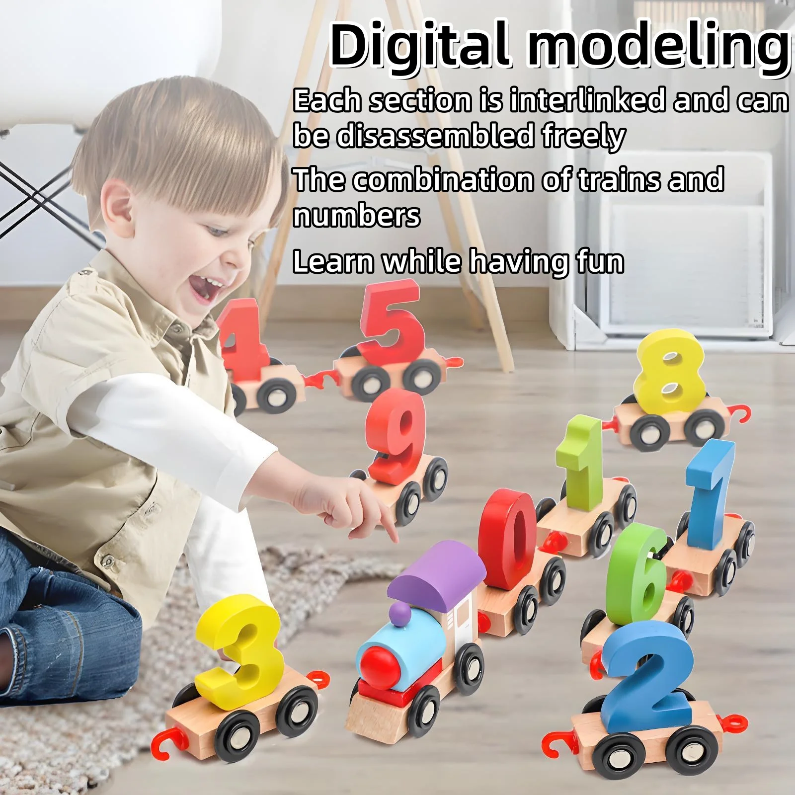 Preschool Education Wooden Train Toy Children's 12 Sections Magnetic Number Train Toys Preschool Wooden Train Carriag
Preschool Education Wooden Train Toy Children's 12 Sections Magnetic Number Train Toys Preschool Wooden Train Carriag