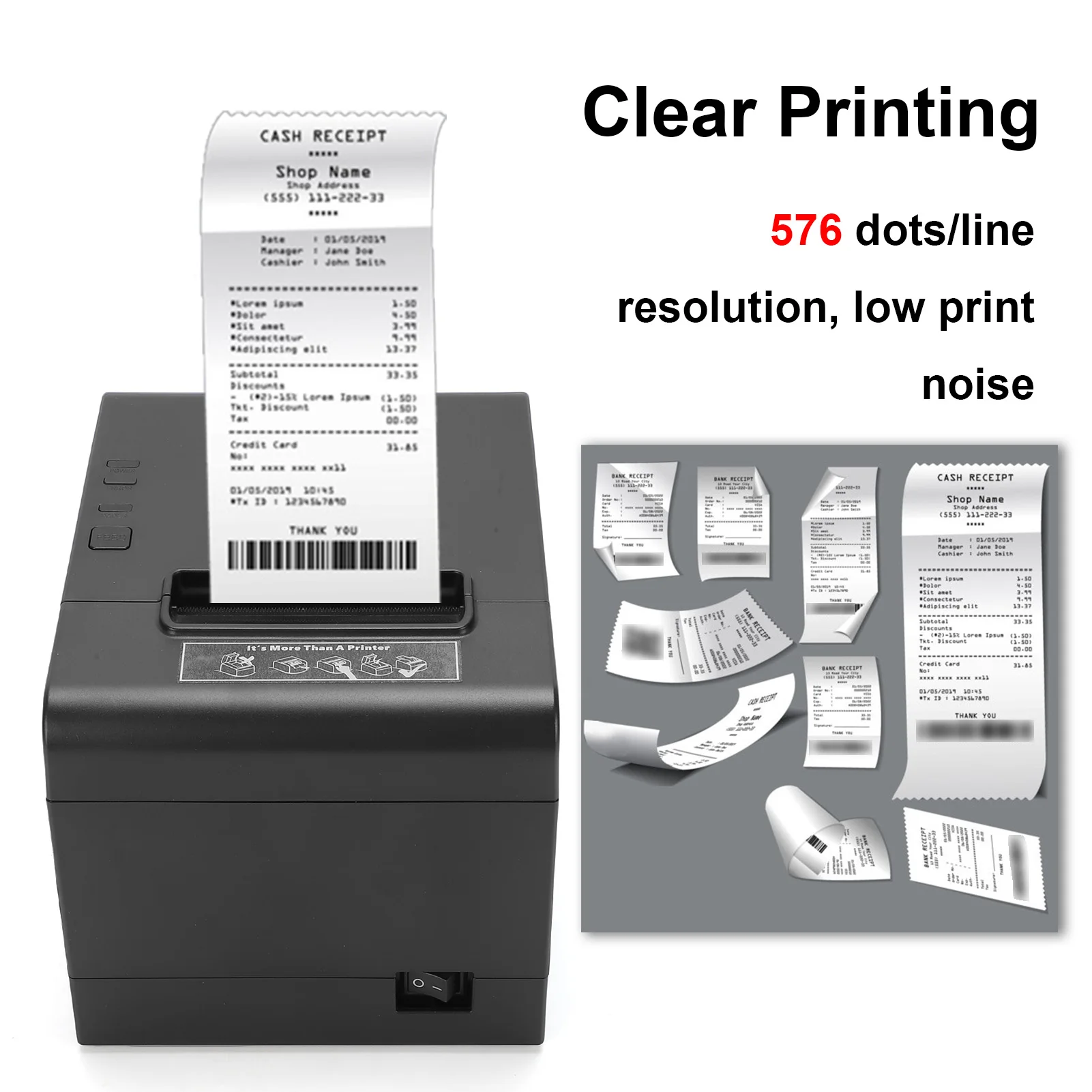 【New】80mm Thermal Receipt Printer Desktop Printing Machine with Auto Cutter Fast Speed 260mm/s USB+WIFI Support Wall Mounting
【New】80mm Thermal Receipt Printer Desktop Printing Machine with Auto Cutter Fast Speed 260mm/s USB+WIFI Support Wall Mounting