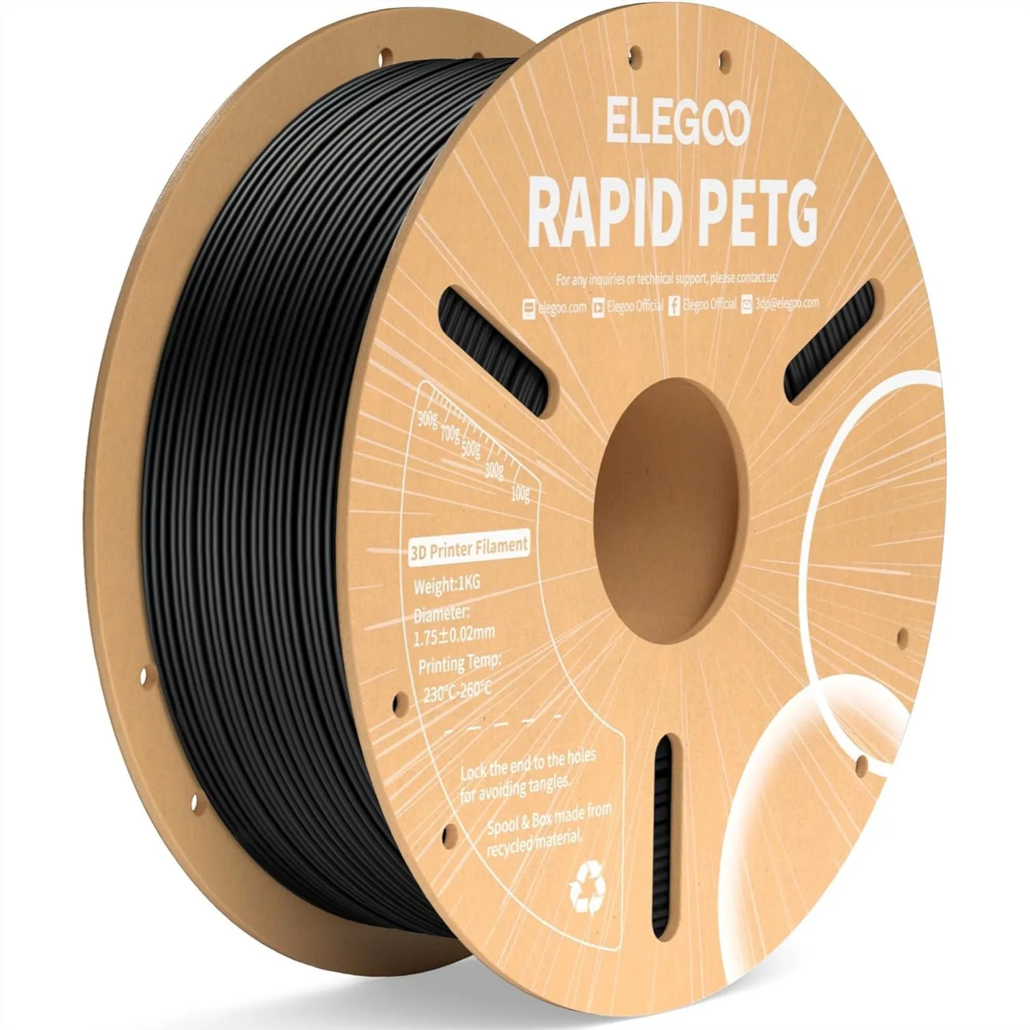 Rapid PETG Filament 1.75mm Black 1KG, High Speed 600mm/s 3D Printer Filament, Dimensional Accuracy +/- 0.02 mm, Cardboard Spool
Rapid PETG Filament 1.75mm Black 1KG, High Speed 600mm/s 3D Printer Filament, Dimensional Accuracy +/- 0.02 mm, Cardboard Spool