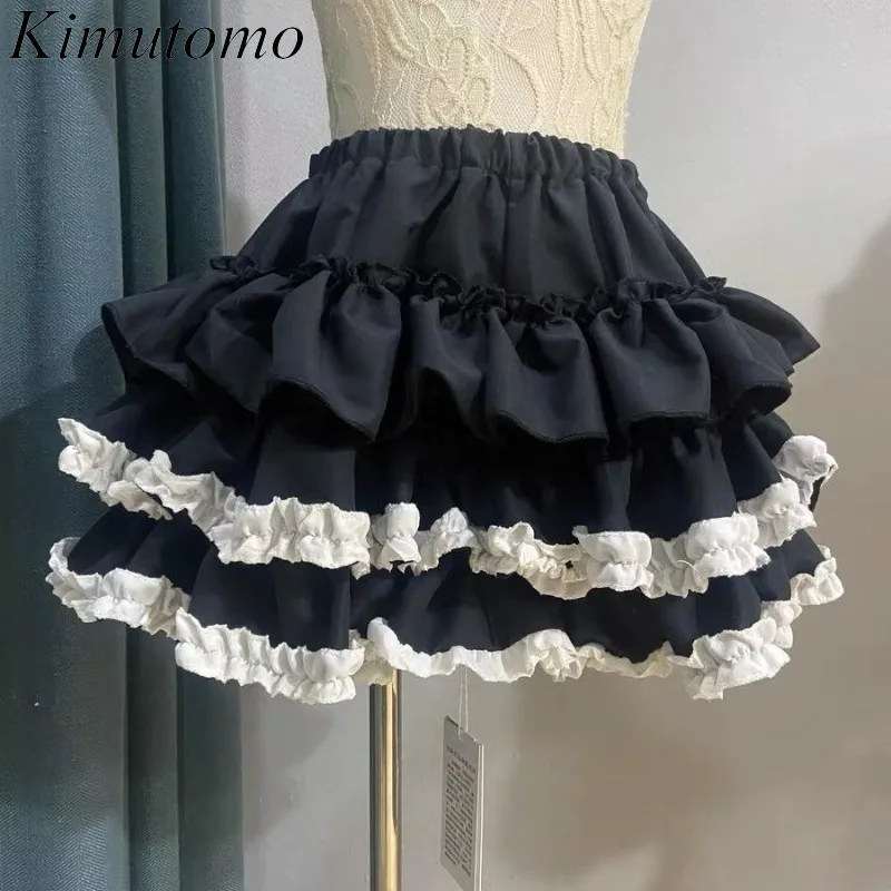 Kimutomo Sweet Mini Skirt Women Lace Patchwork Spring Summer Y2k Japanese Style High Waist Cake Skirts Female Pettiskirt Sexy 
Kimutomo Sweet Mini Skirt Women Lace Patchwork Spring Summer Y2k Japanese Style High Waist Cake Skirts Female Pettiskirt Sexy