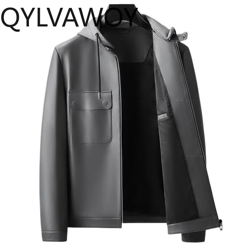 QYLVAWOY Sheepskin Leather Jackets Man Hooded Real Leather Jackets for Man Spring Autumn Mens Jacket Black Coats Casual Chaqueta
QYLVAWOY Sheepskin Leather Jackets Man Hooded Real Leather Jackets for Man Spring Autumn Mens Jacket Black Coats Casual Chaqueta