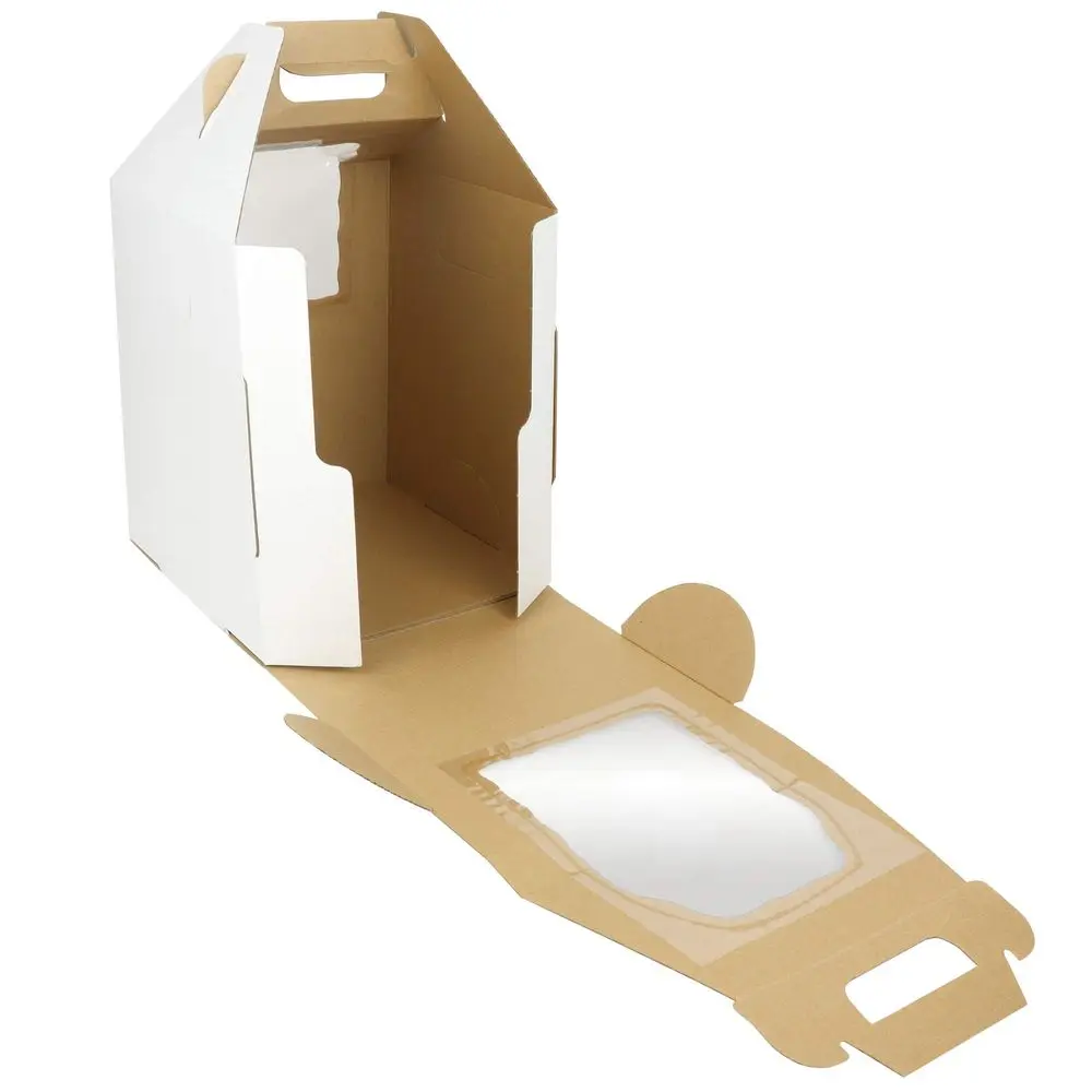 Tall White Kraft CakeCarrier Box 16 Inch x 16 Inch x 18 Inch High with Window Pack of 10
Tall White Kraft CakeCarrier Box 16 Inch x 16 Inch x 18 Inch High with Window Pack of 10