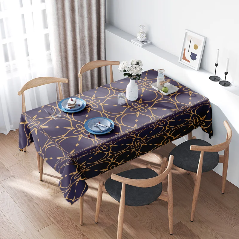 Decorative Floral Pattern TableclothModern Design for Dining Room Decor Purple Gold Elegant Table Cover with Cutlery Set Include
Decorative Floral Pattern TableclothModern Design for Dining Room Decor Purple Gold Elegant Table Cover with Cutlery Set Include