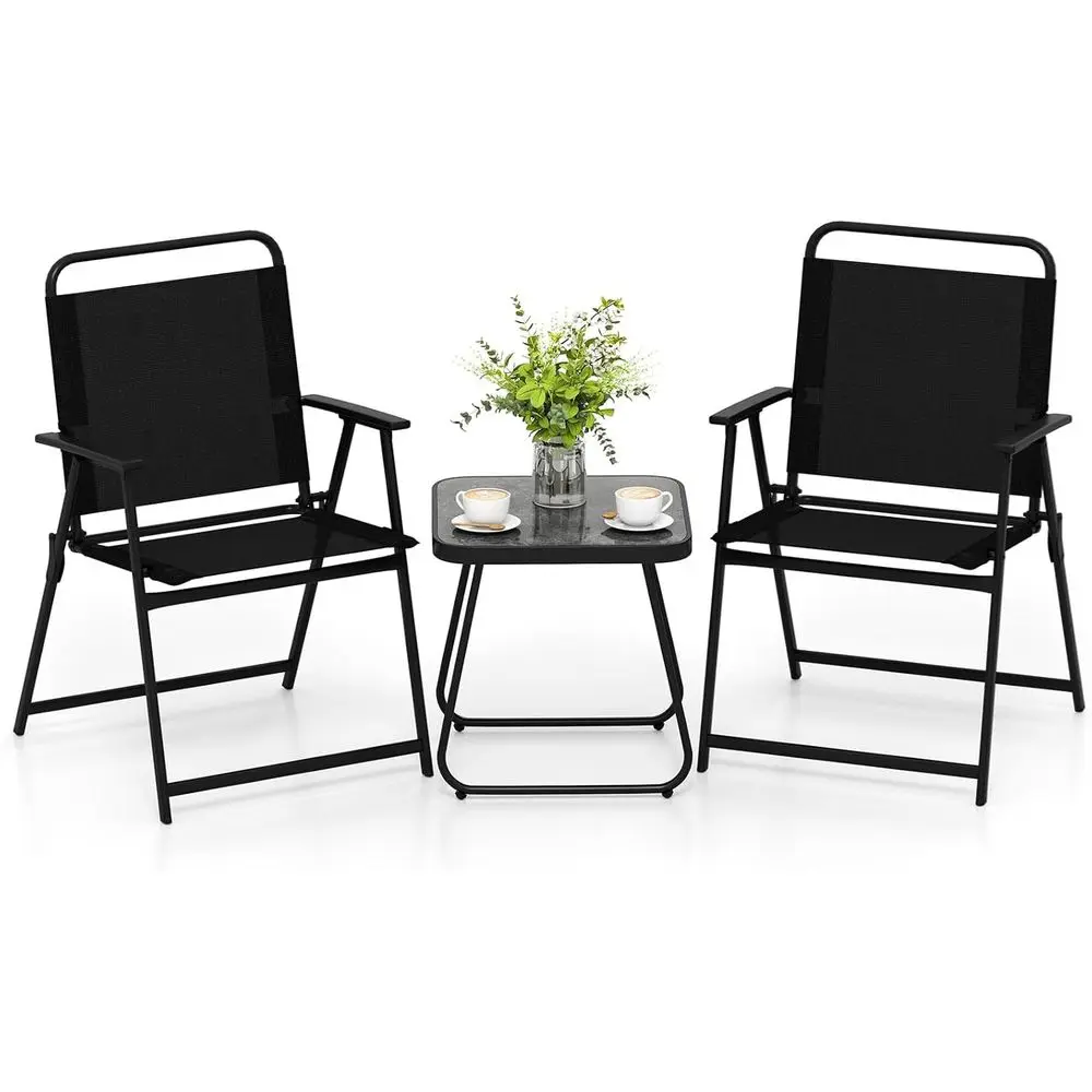 3-Piece Outdoor Bistro Set with Marble-Like Side Table for Patio, Balcony, or Poolside Dining
3-Piece Outdoor Bistro Set with Marble-Like Side Table for Patio, Balcony, or Poolside Dining