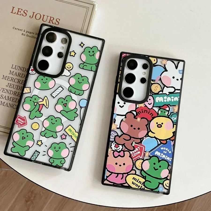 Frog Magnetic Acrylic Black Border Magnetic Phone Case for Samsung Galaxy S25 + Plus S24 S23 Ultra S25U Cover Protective Shell
Frog Magnetic Acrylic Black Border Magnetic Phone Case for Samsung Galaxy S25 + Plus S24 S23 Ultra S25U Cover Protective Shell