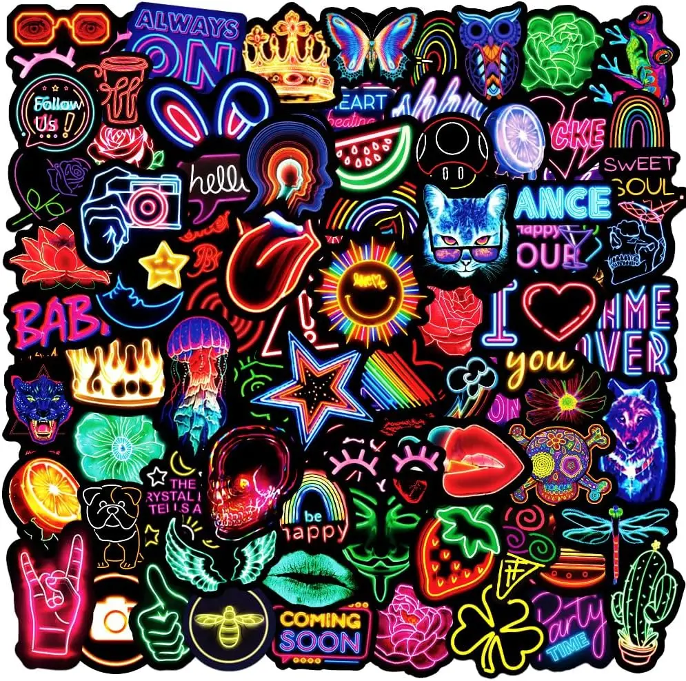 100Pcs Neon Stickers Decal, Waterproof Vinyl Stickers Pack for Bumper, Laptop, Skateboard, Water
100Pcs Neon Stickers Decal, Waterproof Vinyl Stickers Pack for Bumper, Laptop, Skateboard, Water