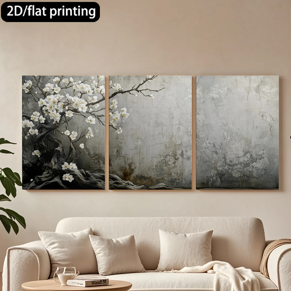 3pc wooden frame canvas decorative paintingExquisite blossoming tree, textured wall.Corridor bedroom decoration
3pc wooden frame canvas decorative paintingExquisite blossoming tree, textured wall.Corridor bedroom decoration