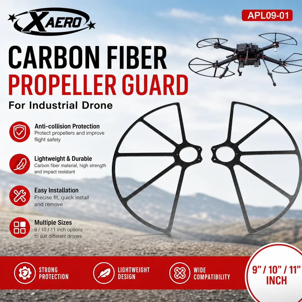 XAERO 9 10 11 inch Carbon Fiber Propeller Guard Anti Collision Ring for Drone
XAERO 9 10 11 inch Carbon Fiber Propeller Guard Anti Collision Ring for Drone