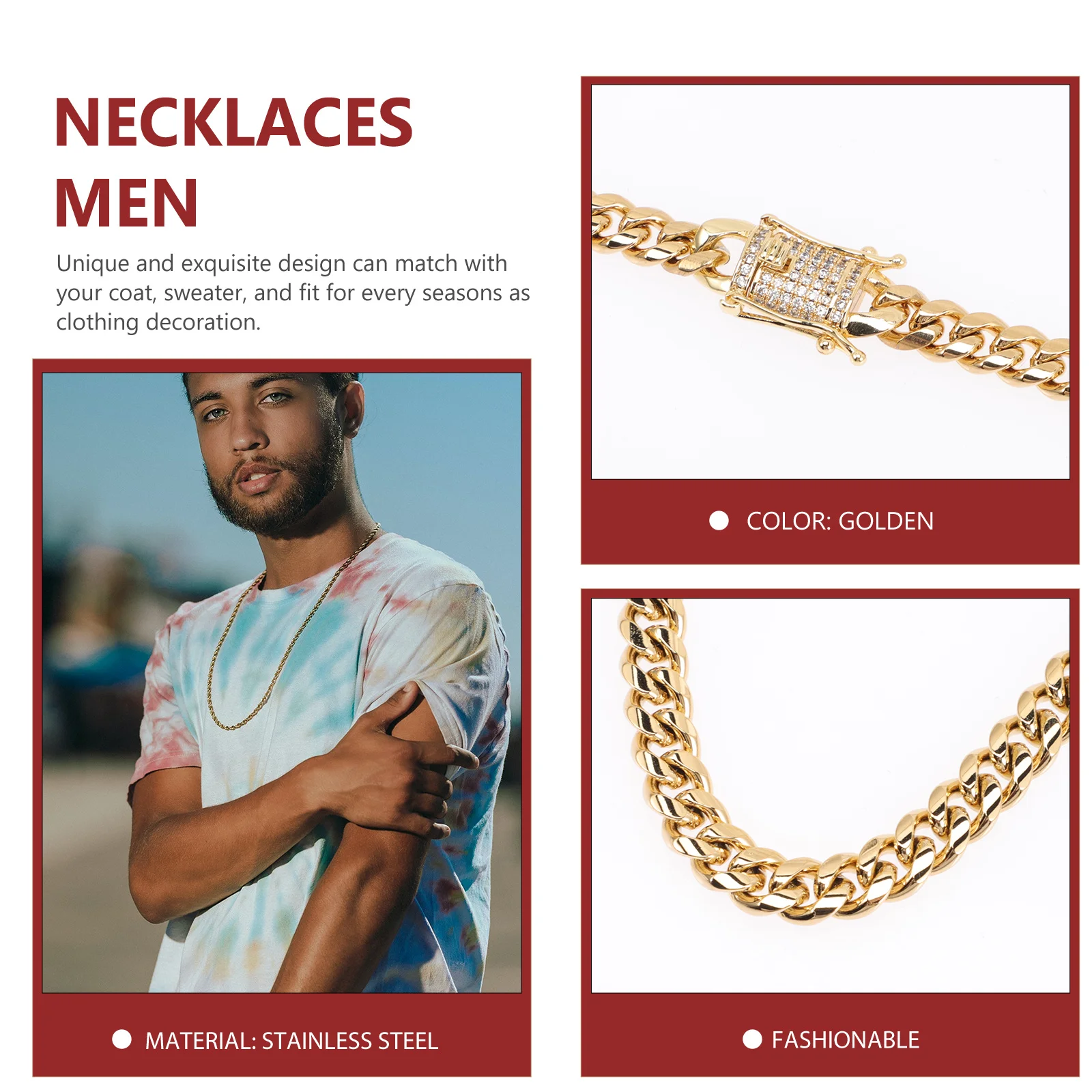 Gold Plated Cuban Link Necklace For Men Stainless Steel Chain Smooth Surface Comfortable Wear All Seasons Gift Birthday
Gold Plated Cuban Link Necklace For Men Stainless Steel Chain Smooth Surface Comfortable Wear All Seasons Gift Birthday