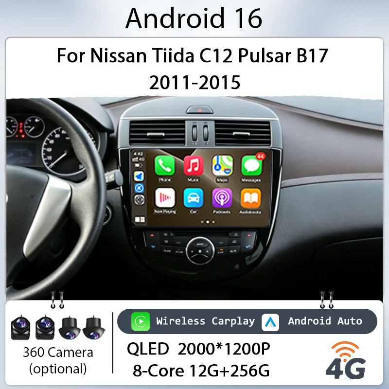 10-дюймовый Android 16 для Nissan Tiida C12 Pulsar B17 2011-2015, автомобильная мультимедийная система с IPS сенсорным экраном, беспроводным CarPlay, GPS и Wi-Fi
10-дюймовый Android 16 для Nissan Tiida C12 Pulsar B17 2011-2015, автомобильная мультимедийная система с IPS сенсорным экраном, беспроводным CarPlay, GPS и Wi-Fi
