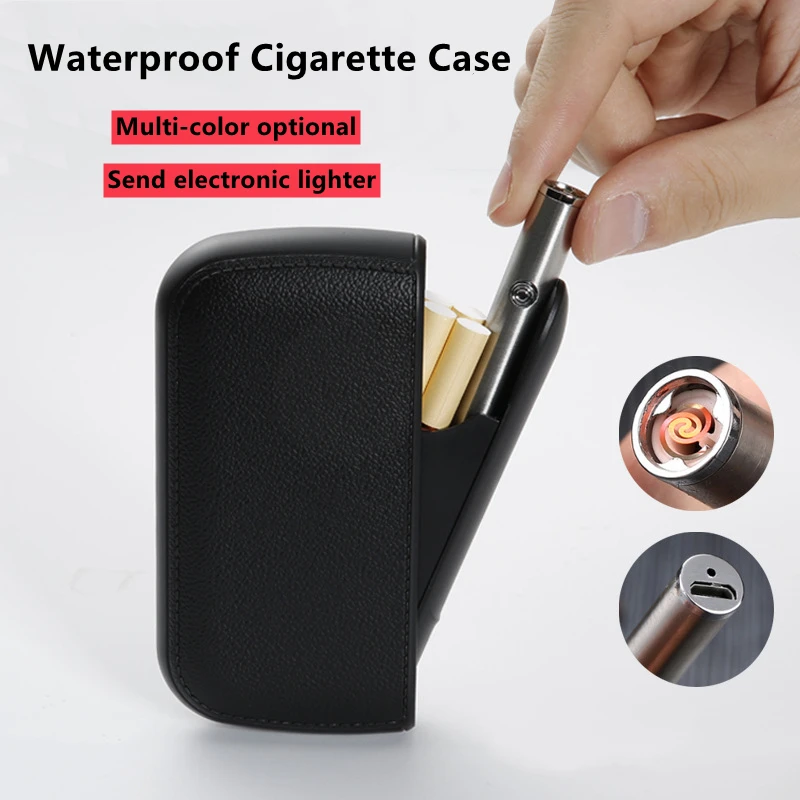 New Waterproof Cigarette Case 20 Pcs Multifunction USB Rechargeable Lighter Leather Cigarette Case Smoking Accessories Men Gift
New Waterproof Cigarette Case 20 Pcs Multifunction USB Rechargeable Lighter Leather Cigarette Case Smoking Accessories Men Gift