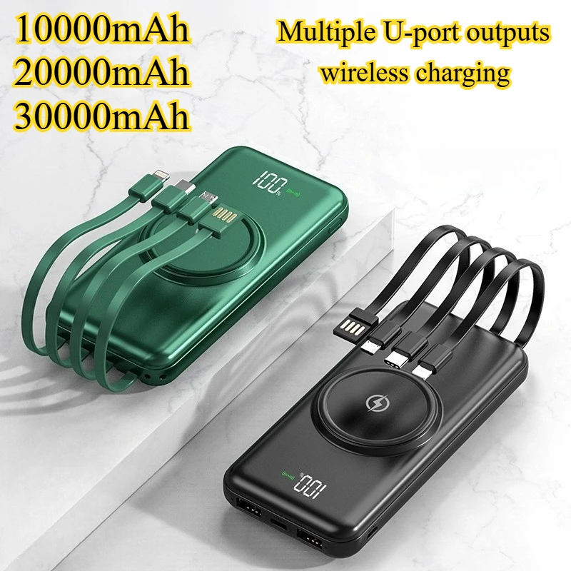 Встроенный портативный цифровой дисплей с несколькими интерфейсами, 30000 мАч, беспроводной внешний аккумулятор для мобильного телефона большой емкости
Встроенный портативный цифровой дисплей с несколькими интерфейсами, 30000 мАч, беспроводной внешний аккумулятор для мобильного телефона большой емкости
